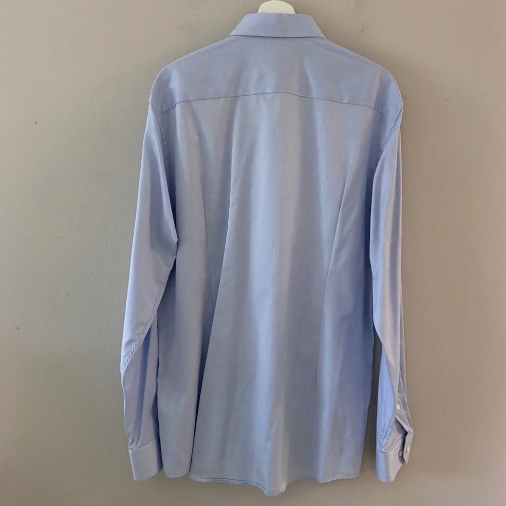 Eton Mens Contemporary Fit Light Blue Signature Twill Cotton Dress‎ Shirt 18 46